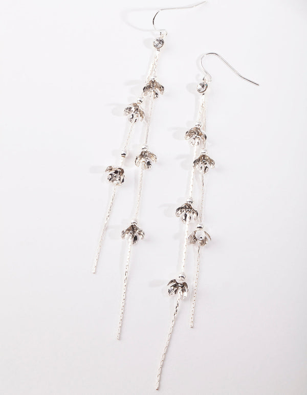 Silver Mini Petal Earrings