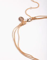 Gold Triple Row Bead Necklace - link has visual effect only