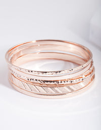 Rose Gold Textured Strip Bangle 6-Pack - link has visual effect only