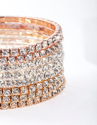 Mixed Metal Diamante Bracelet 8-Pack - link has visual effect only