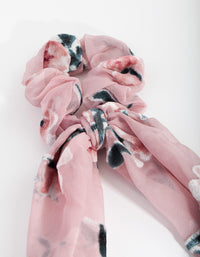 Pink Velvet Floral Scrunchie Scarf - link has visual effect only