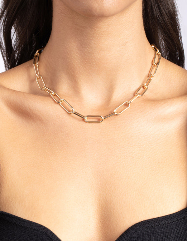 Layered Chain Link Rectangle Pendant Necklace - New Arrivals