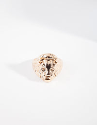 Gold Lion Head Ring - link has visual effect only