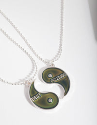 Kids Silver BFF Yin & Yang Mood Necklace Pack - link has visual effect only