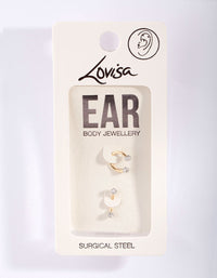 Surgical Steel Gold Horseshoe Earring Pack - link has visual effect only