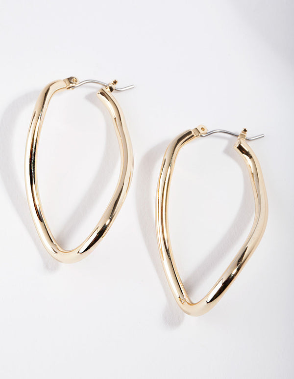 Gold Plated Organic Hoop Earrings