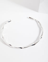Silver Plated Twist Bangle - link has visual effect only