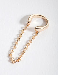 Gold Classic Chain Drop Ear Cuff - link has visual effect only