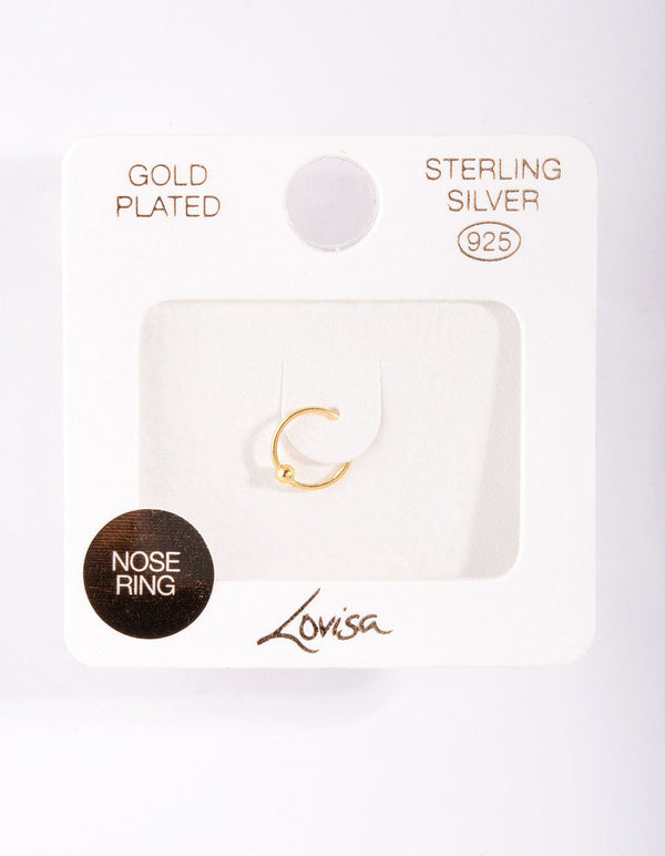 Gold Plated Sterling Silver Mini Nose Ring