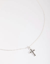 Sterling Silver Cubic Zirconia Pave Cross Necklace - link has visual effect only