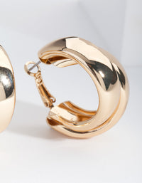 Gold Thick Double Hoop Earrings - link has visual effect only