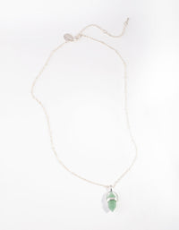 Silver Small Shard Jade Stone Necklace - link has visual effect only
