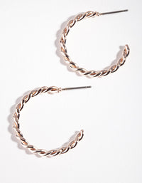 Rose Gold Twisted Hoop Earrings - link has visual effect only
