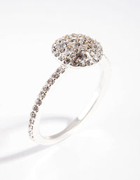 Silver Diamante Round Ring - link has visual effect only