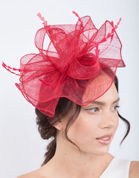 Red Triangle Feather Fascinator - link has visual effect only