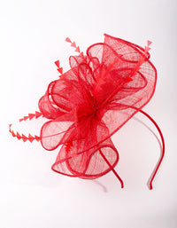 Red Triangle Feather Fascinator - link has visual effect only