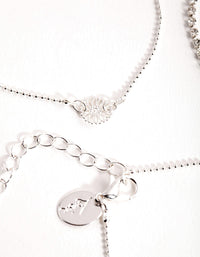 Silver Crystal Flower Bracelet Pack - link has visual effect only