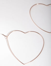 Rose Gold Heart Outline Hoop Earrings - link has visual effect only