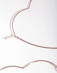 Rose Gold Heart Outline Hoop Earrings - link has visual effect only