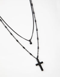 Short Diamante Cross 2-Row Necklace - link has visual effect only