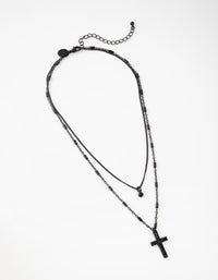 Short Diamante Cross 2-Row Necklace - link has visual effect only