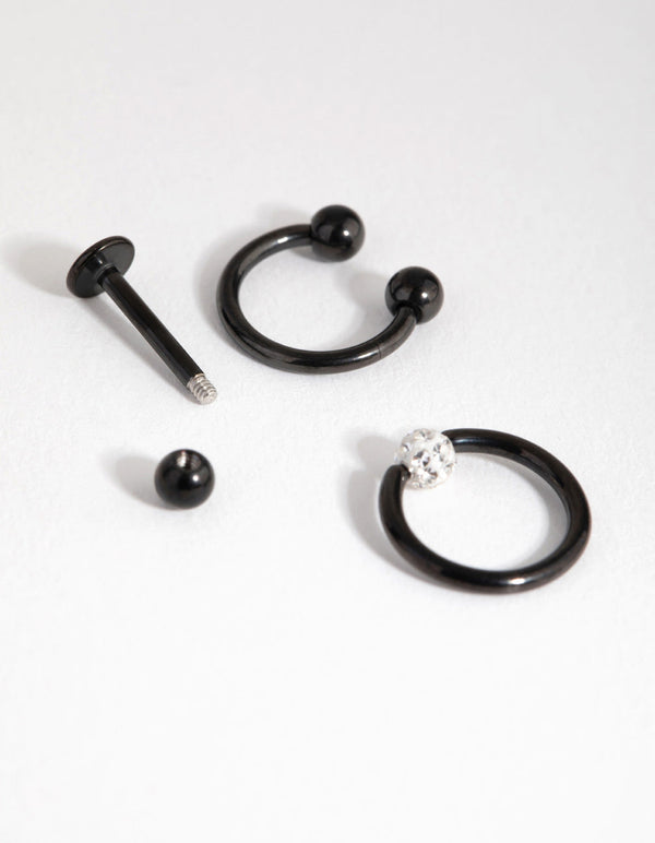 Matte Surgical Steel Ferido Stud & Ring Earring Pack