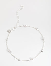 Silver Faux Pearl Heart Choker - link has visual effect only