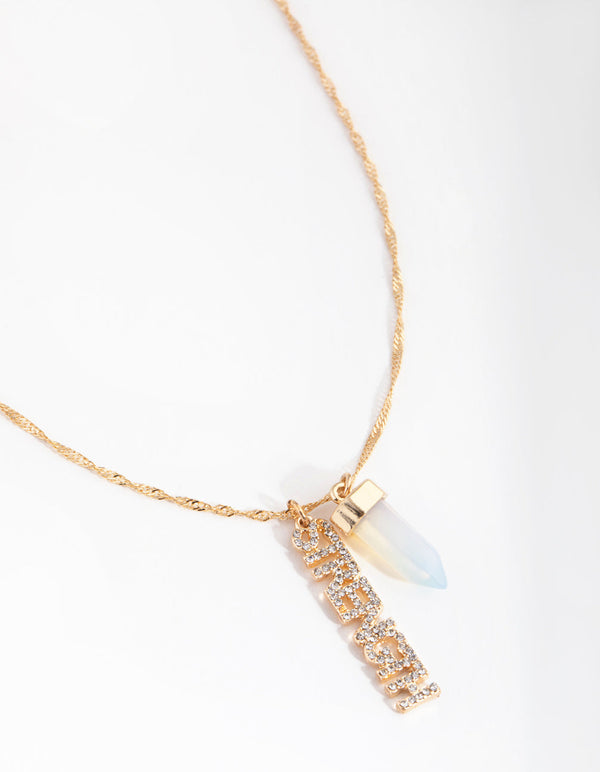Gold Strength Moonstone Necklace