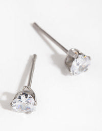 Titanium Cubic Zirconia Heart Stud Earrings - link has visual effect only