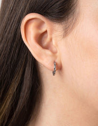 Titanium Diamante Huggie Earrings - link has visual effect only