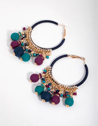 Gold Threadwrap Bead Drop Earrings - link has visual effect only