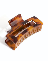 Brown Rectangle Outline Hair Claw Clip - link has visual effect only
