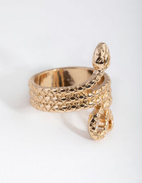 Gold Three Wrap Snake Ring - link has visual effect only