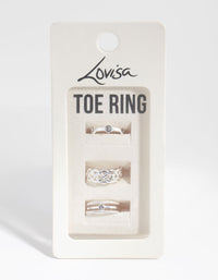 Silver Lattace & Station Toe Ring Pack - link has visual effect only