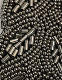 Beaded Leaf Detailed Grey Sash - link has visual effect only