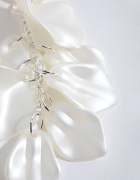 Matte White Petal Drop Earrings - link has visual effect only