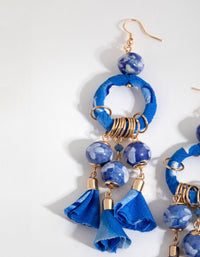 Fabric Wrapped Ball Gathered Earrings - link has visual effect only