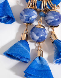 Fabric Wrapped Ball Gathered Earrings - link has visual effect only