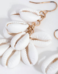 Gold Cluster Cowrie Shell Earrings - link has visual effect only
