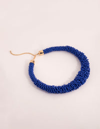 Cobalt Seed Bead Collar Necklace - link has visual effect only