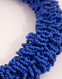 Cobalt Seed Bead Collar Necklace - link has visual effect only