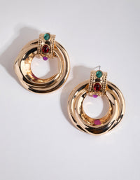 Gold Chunky Round Statement Earrings - link has visual effect only