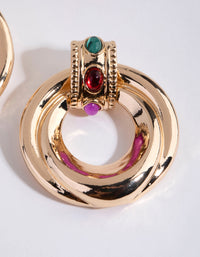 Gold Chunky Round Statement Earrings - link has visual effect only