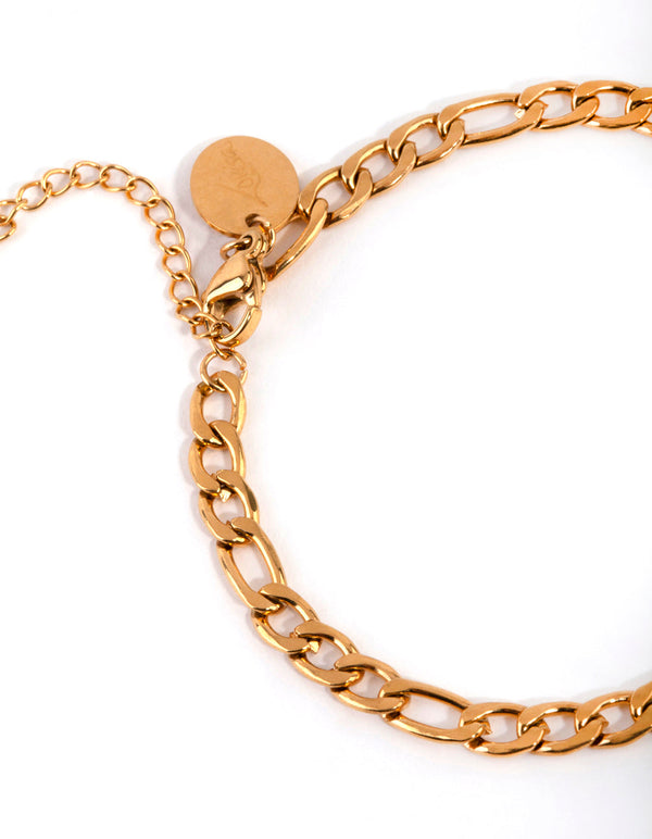 Gold Plated Surgical Steel Figaro Bracelet