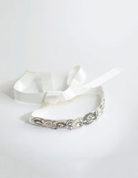 Embossed Beaded Detail Satin Belt - link has visual effect only