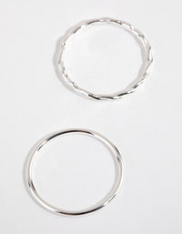 Sterling Silver Twisted & Polished Ring Set - link has visual effect only