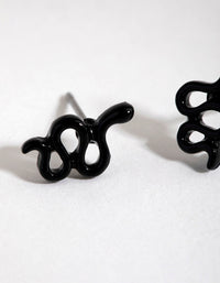 Matte Black Snake Stud Earrings - link has visual effect only