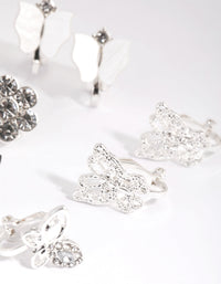 Silver Butterfly Clip-On Earring Pack - link has visual effect only