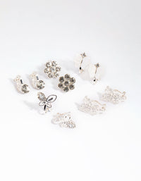 Silver Butterfly Clip-On Earring Pack - link has visual effect only