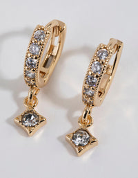 Gold Plated Dainty Drop Huggie Earrings - link has visual effect only